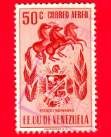 VENEZUELA - Usato - 1953 - Stemma Dello Stato Di Monagas - Arms - 50 - P. Aerea - Venezuela