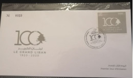 Liban Lebanon First Day Cover Rare Le Grand Liban 1920!2020 - Libanon