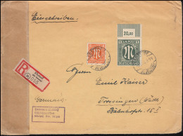 35 AM-Post 1 Reichsmark Oberrand + ZF Portoger. Auf R-Bf Ebstorf, FA Wehner BPP - Lettres & Documents
