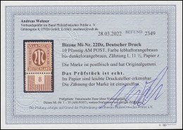 22Dz AM-Post 10 Pf Seltene Zähnungsvariante, ** Befund Wehner BPP - Mint