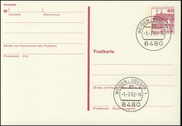 P 135 I BuS 60 Pf Buchdruck, VS-O Weiden - Cartes Postales - Neuves