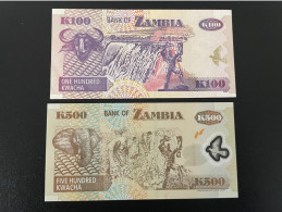 Billet, Zambie, 100/500 Kwacha, 2003 Slp - Zambia