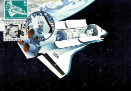USA - Space Shuttle / Spacelab - PTT Bildpostkarte (real Circulated From Nederland To Portugal) - Estados Unidos