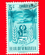 VENEZUELA - Usato - 1952 - Stemma Dello Stato Di Sucre - Arms - 5 P. Aerea - Venezuela