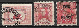 AUSTRALIE   -  1929 / 30 .   Y&T N° 67 - 68 - 70 Oblitérés . - Usati