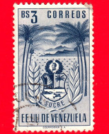 VENEZUELA - Usato - 1952 - Stemma Dello Stato Di Sucre - Arms - Bs 3 - Venezuela