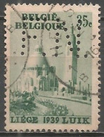 Belgique - Basilique De Cointe - N°484 Obl. HERSTAL Et Perforé F.N. - 1934-51