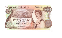 St Helena 20 Pounds ND 1986 QEII P-10 UNC - St. Helena