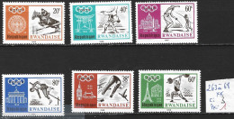 RWANDA 263 à 68 ** Côte 3 € - Unused Stamps