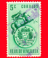 VENEZUELA - Usato - 1951 - Stemma E Statua Di Simon Bolivar - Arms - 5 - Venezuela