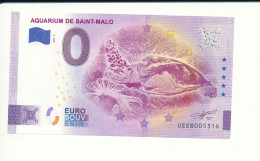 Billet Touristique  0 Euro  - AQUARIUM DE SAINT-MALO - UEEB - 2022-3 -  N° 5316 - Billet épuisé - Altri & Non Classificati