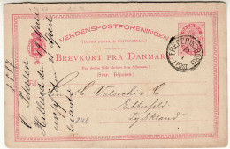 DENMARK 1887 POSTCARD SENT FROM FREDERIKSBORG TO ELBERFELD - Entiers Postaux