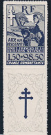 FRANCE - FRANCE LIBRE - 1943 - POUR L'AIDE AUX RESISTANTS - 1F50 + 98F50 BLEU FONCE ET GRIS - NEUF - GOMME D'ORIGINE - War Stamps