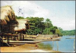 Liberia Native Village Scene Old PPC 1960s - Liberia