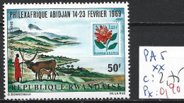 RWANDA PA 5 ** Côte 2.75 € - Exposiciones Filatélicas