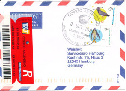 Argentina Registered Air Mail Cover Sent To Germany 9-10-1998 Topic Stamps BIRDS - Storia Postale