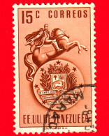 VENEZUELA - Usato - 1951 - Stemma E Statua Di Simon Bolivar - Arms - 15 - Venezuela