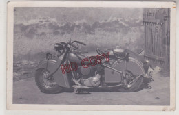 Photo Format Carte Photo Side-car Indian Moto Ancienne - Motos