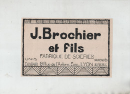 Brochier Fabrique De Soieries Lyon Sydney Melbourne 1925 Journet Sibille Crêpes Perrache Beckwith Représentants - Werbung