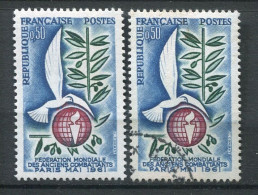 26400 FRANCE N°1292** 50c. Anciens Combattants : Globe Teinté De Vert En Bas + Normal (non Inclus) 1961  TB   - Unused Stamps