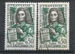 26402 FRANCE N°1307** 50c. Pierre Fauchard : Main Teinté De Vert + Normal (non Inclus) 1961  TB   - Unused Stamps