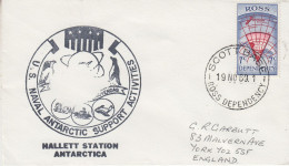 Ross Dependency 1969 Hallett Station US Naval Support Activities Ca Scott Base 19 NOV 1969 (SO219) - Cartas & Documentos