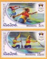2016  Moldova Moldavie Summer Olympics. Brazil. Rio De Janeiro. Discus Throw. Hammer Throwing. Rowing. 2v Mint - Moldavia