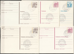 Berlin Ganzsache 1984 Mi.-Nr. P121 - P125 II Tagesstempel FRANKFURT 19.6.84  ( PK 523 ) - Postkarten - Gebraucht