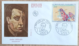 FDC 1972 - YT N°1733 - ANDRE DERAIN / LES PENICHES - PARIS - 1970-1979