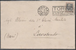 Regno - 1928 - Lettera Annullata A Targhetta " Torino Esposizioni Aprile - Ottobre 1928 ". - Marcophilia