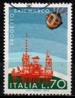 Italia Repubblica 1975: Imprese Spaziali Italiane - 70 Lire - Usato - 1971-80: Afgestempeld