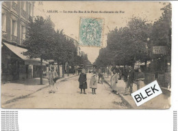 94 . Val De Marne :   Ablon Sur Seine : La Rue Du Bac Et Le Pont Du Chemin De Fer . - Ablon Sur Seine
