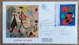 FDC 1974 - YT N°1811 - MIRO / ARPHILA - PARIS - 1970-1979