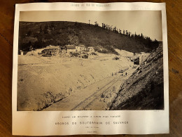 Ligne Chemin De Fer Roanne à Lyon Par Tarare , Abords Souterrain De Sauvage Juillet 1866 * Grde Photo Albuminée Travaux - Autres & Non Classés