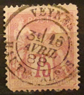 Type SAGE Yvert No 81, 75 C Rose NSU , Obl TTB Cachet à Date De VEYNES, Hautes Alpes  ,  B Cote Mini 120 Euros - 1876-1898 Sage (Type II)