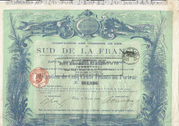 13-CHEMINS DE FER DU SUD DE LA FRANCE + SODETRAV. 1890.  DECO.  + 1 Offert - Otros & Sin Clasificación