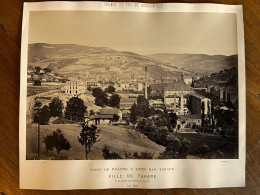 Ligne Chemin De Fer Roanne à Lyon Par Tarare , Ville De Tarare Juin 1866 * Grande Photo Albuminée * Usines - Tarare