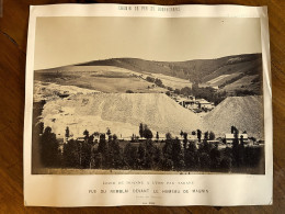 Ligne Chemin De Fer Roanne à Lyon Par Tarare , Hameau De Magnin Juin 1866 * Grande Photo Albuminée * Mine Carrière - Autres & Non Classés