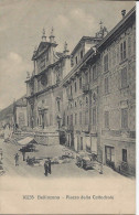 Bellinzona Piazza Della Cattedrale, Animée, Personnages, Marché, Mercato, Vendeurs, Voyagée 1919 - Bellinzone