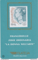 1999 Italia - Repubblica , Tessera Filatelica Donna Nell'Arte 0,34€ - Philatelic Cards