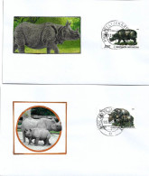 Le Rhinocéros De Java.  Deux Lettres (Jakarta) - Rinoceronti