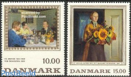 Denmark 1996 Paintings 2v, Mint NH, Nature - Flowers & Plants - Art - Modern Art (1850-present) - Paintings - Neufs