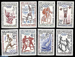 Morocco 1960 Olympic Games Rome 8v, Mint NH, Sport - Boxing - Cycling - Fencing - Olympic Games - Sailing - Weightlift.. - Boxe