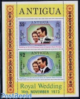 Barbuda 1973 Honeymoon Vist S/s, Mint NH, History - Kings & Queens (Royalty) - Familles Royales