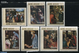 Guinea Bissau 1989 Christmas, Paintings 7v, Mint NH, Religion - Christmas - Art - Dürer, Albrecht - Paintings - Rubens - Noël