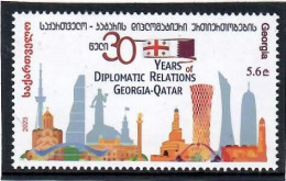 Georgia 2023 . Diplomatic Relations Georgia-Qatar-30. 1v. - Georgia