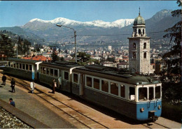 ! Moderne Ansichtskarte Eisenbahn, Lugano-Ponte Tresa Bahn, Schweiz - Trains