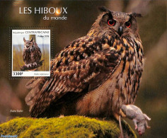 Central Africa 2019 Owls S/s, Mint NH, Nature - Birds - Owls - República Centroafricana