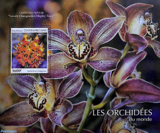 Central Africa 2019 Orchids S/s, Mint NH, Nature - Flowers & Plants - Orchids - República Centroafricana
