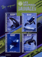 Central Africa 2019 Killer Whales 4v M/s, Mint NH, Nature - Sea Mammals - Central African Republic